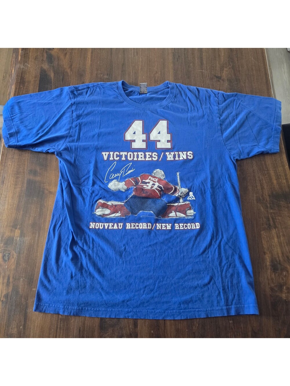 Carey Price 44 Victoires Wins Blue Rare T Shirt